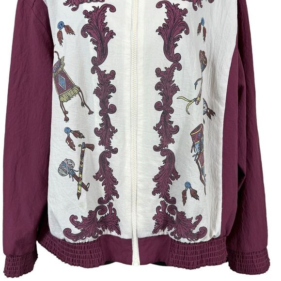 Vintage 80’s Native American Print Windbreaker Bomber Jacket - Picture 3 of 12
